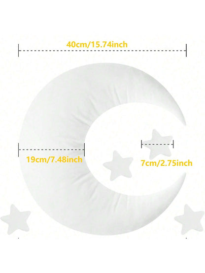5pcs/Set Flannel Baby Moon Stars Pillow, Newborn Cresent Star Posing Pillow Newborn Photography Props Boy Girls Baby Shower Decorations Shower Easter Gift Things