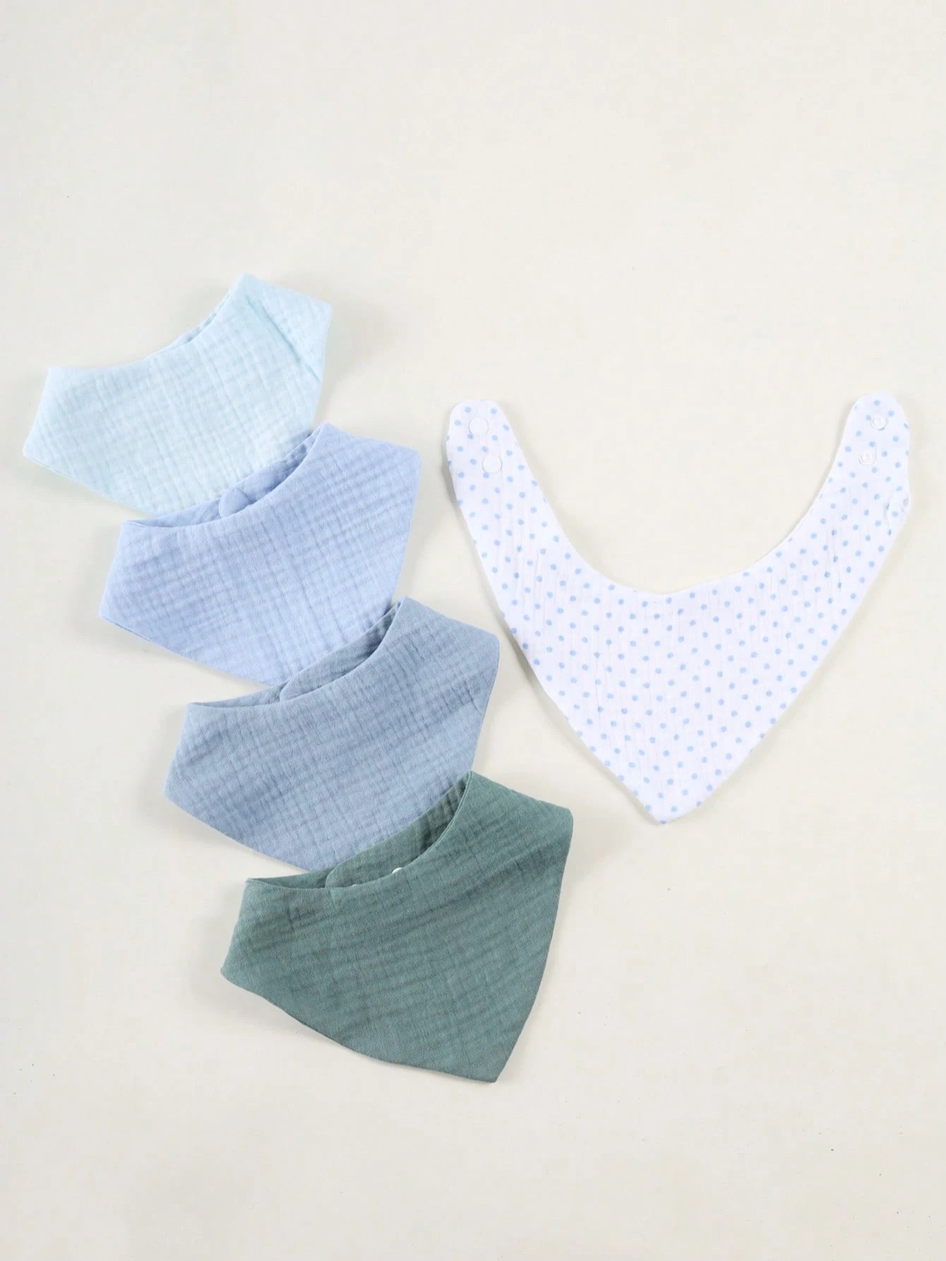 5pcs/Set Muslim Cotton Baby Bibs, Soft Absorbent Pure Cotton Breathable Triangle Burp Cloths