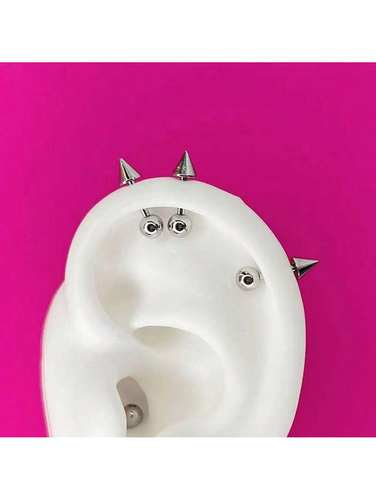 5pcs/Set Stainless steel Spike Earring Helix piercing Tragus Forward Helix Evil Ear Piercing Body Jewelry Punk style