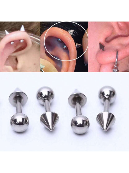5pcs/Set Stainless steel Spike Earring Helix piercing Tragus Forward Helix Evil Ear Piercing Body Jewelry Punk style