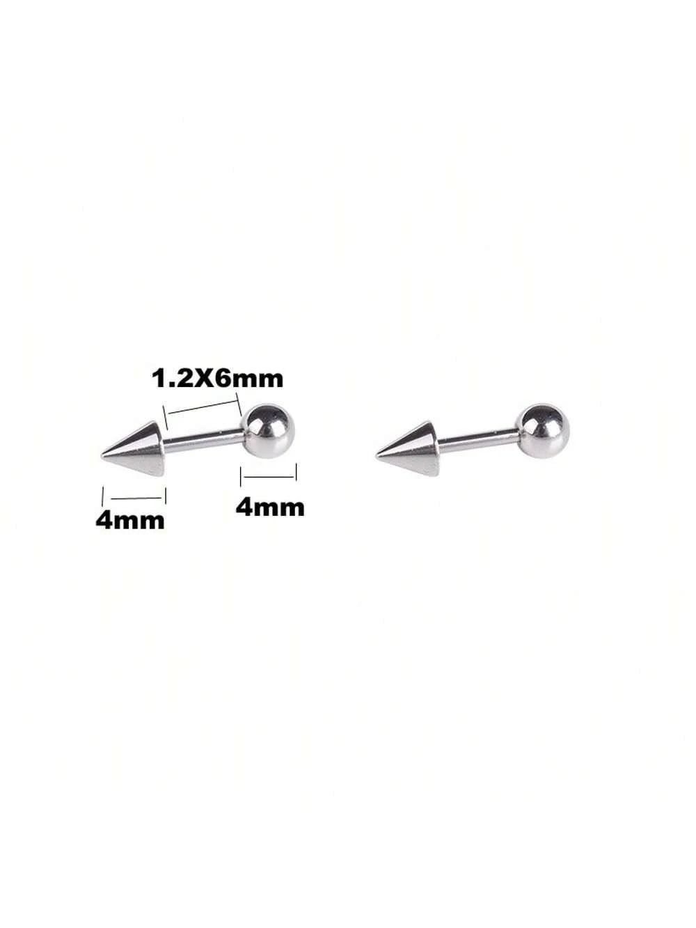 5pcs/Set Stainless steel Spike Earring Helix piercing Tragus Forward Helix Evil Ear Piercing Body Jewelry Punk style