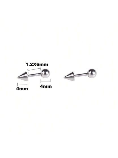 5pcs/Set Stainless steel Spike Earring Helix piercing Tragus Forward Helix Evil Ear Piercing Body Jewelry Punk style