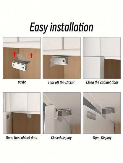 5set Magnetic Door Stopper And Catch For Cabinets And Furniture, Ultra Strong Magnet, Easy To Install, Secure Door Lock For Cupboards And Doors