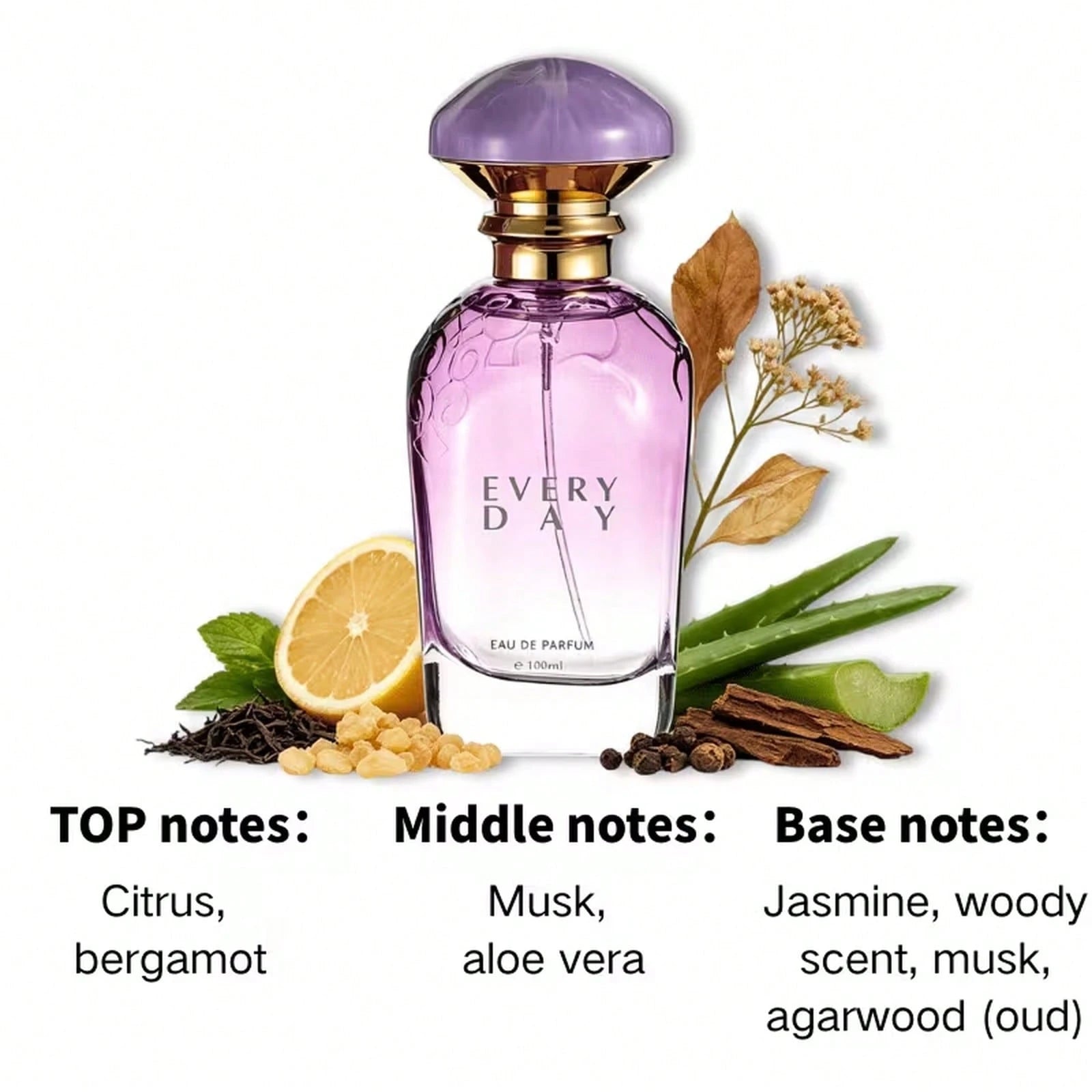 6.8Oz 2pcs Women'S Perfume Set, Floral Oriental Scent With Saffron, Plum & Jasmine, Bergamot Aloe Fragrance, Long-Lasting Summer Perfume For Dating Travel Shopping Daily Use, Exquisite Gift For Ladies