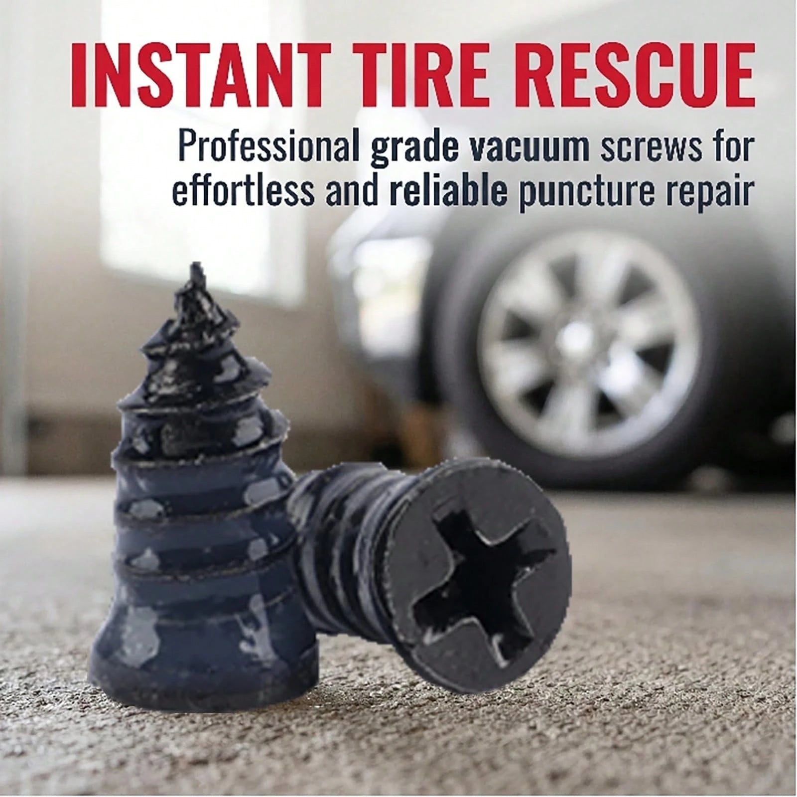 60pcs Tire Repair Screws, Screw-In Rubber Tire Plugs For Emergency Tubeless Tire Tread Puncture Repair, Self-Service Kit For Car, Motorcycle, SUV, Truck & Tractor