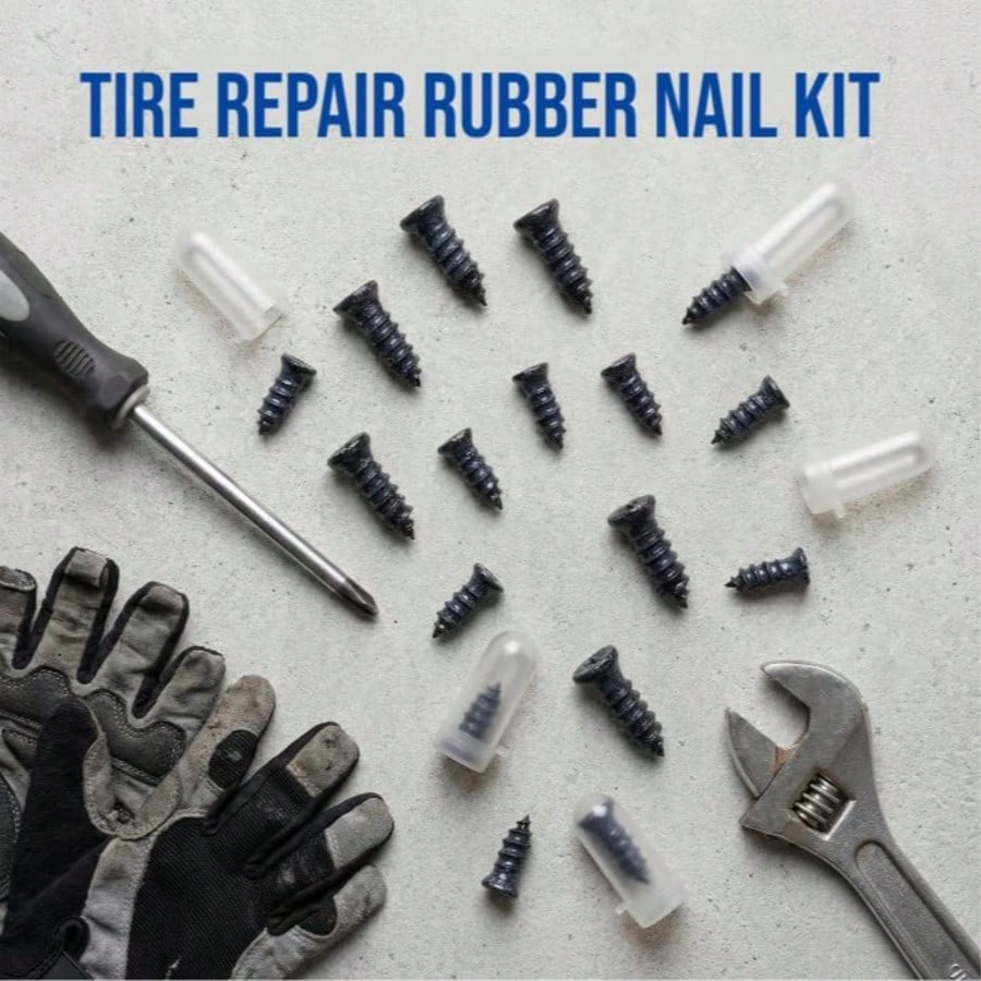 60pcs Tire Repair Screws, Screw-In Rubber Tire Plugs For Emergency Tubeless Tire Tread Puncture Repair, Self-Service Kit For Car, Motorcycle, SUV, Truck & Tractor