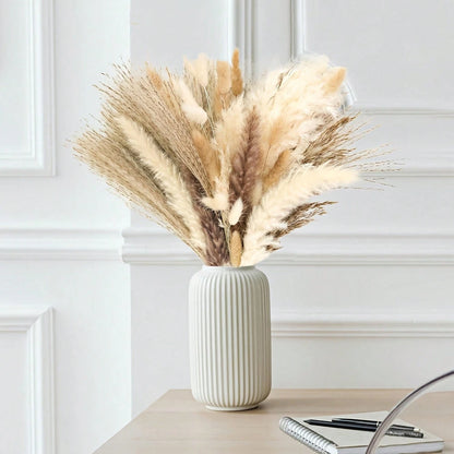610pcs Dried Pampas Grass Decor, Dried Flower Bouquets For Wedding, Home, Centerpiece Table, Modern Home, Western Living Room, Nurserie, Nursery, Boho Room, Beach, Women Office, And Boho Decor