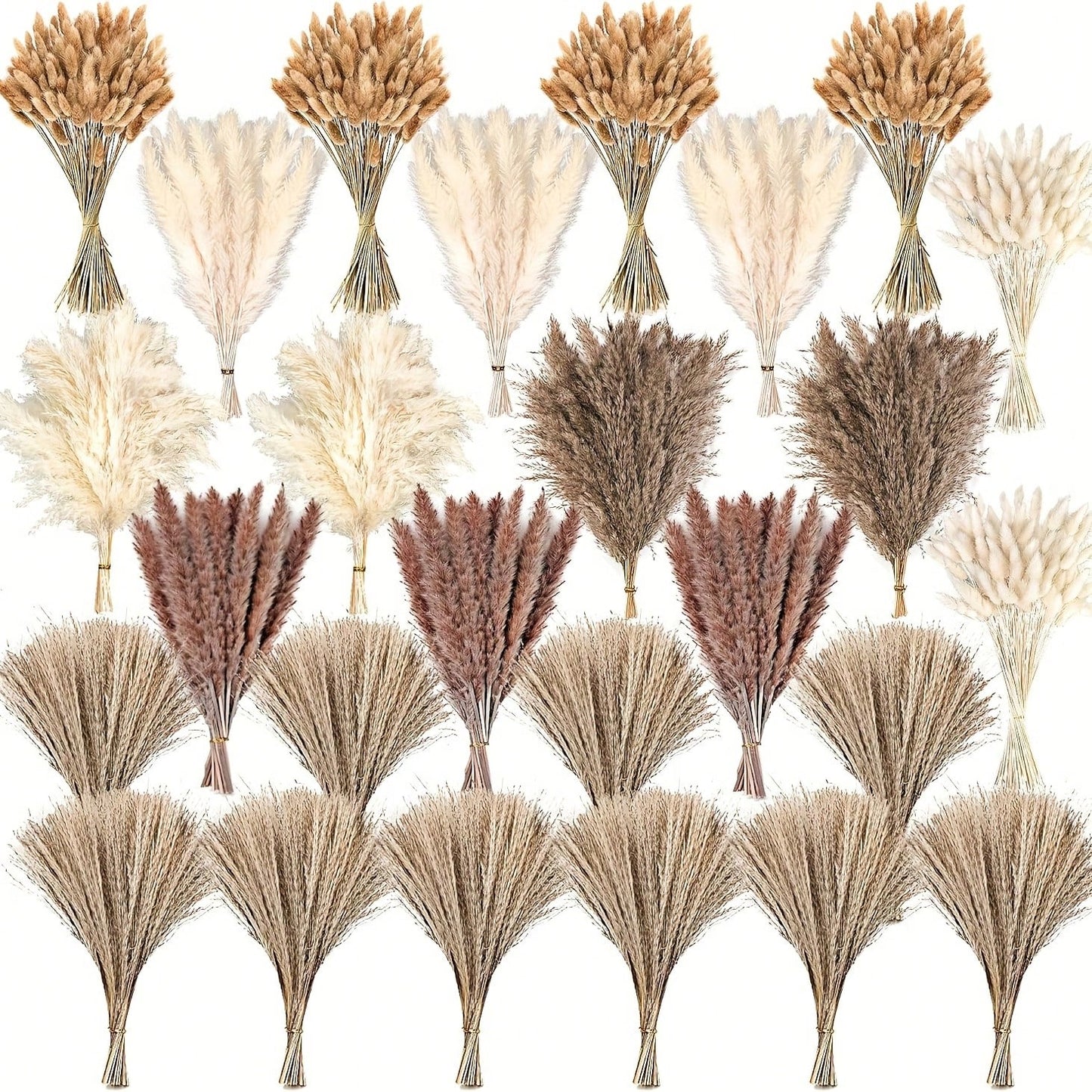 620 PCS Dried Pampas Grass Decor, Dried Flower Bouquets For Wedding, Home, Centerpiece Table, Modern Home, Western Living Room, Nurserie, Nursery, Boho Room, Beach, Women Office, And Boho Decor