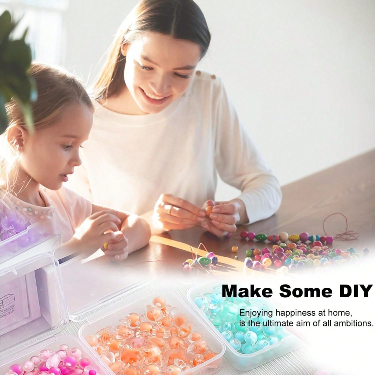 62pcs 2 Large Box + 60 Small Boxes Transparent Plastic Storage Box With Small Storage Containers- Bead Storage Container Box- Organize Your Beads With Hinged Lid, Rectangular Shape Plastic Material