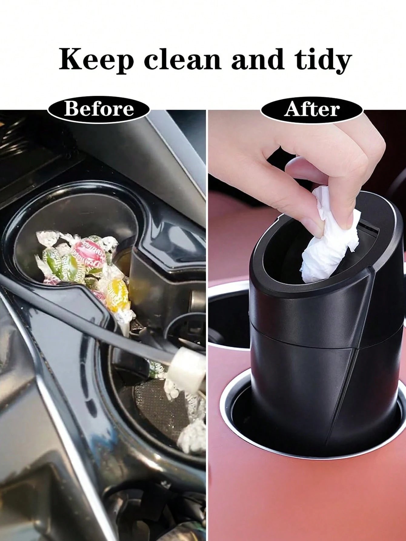 6PCS/5/4/3pcs Set Car Trash Can Bin With Lid, Car Garbage Can Cup Holder, Portable Leakproof Automotive Garbage Can Bin With Trash Bags, Vehicle Front Back Seat Organizers And Storage For Car, Home, O