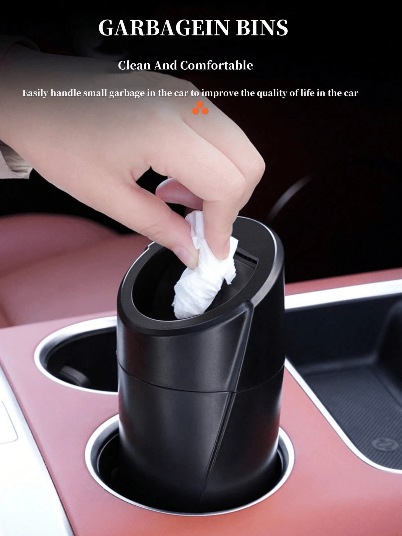 6PCS/5/4/3pcs Set Car Trash Can Bin With Lid, Car Garbage Can Cup Holder, Portable Leakproof Automotive Garbage Can Bin With Trash Bags, Vehicle Front Back Seat Organizers And Storage For Car, Home, O