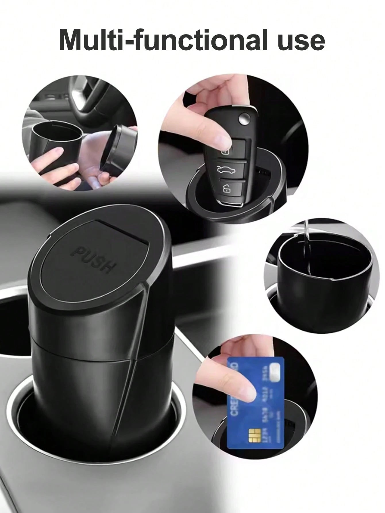 6PCS/5/4/3pcs Set Car Trash Can Bin With Lid, Car Garbage Can Cup Holder, Portable Leakproof Automotive Garbage Can Bin With Trash Bags, Vehicle Front Back Seat Organizers And Storage For Car, Home, O