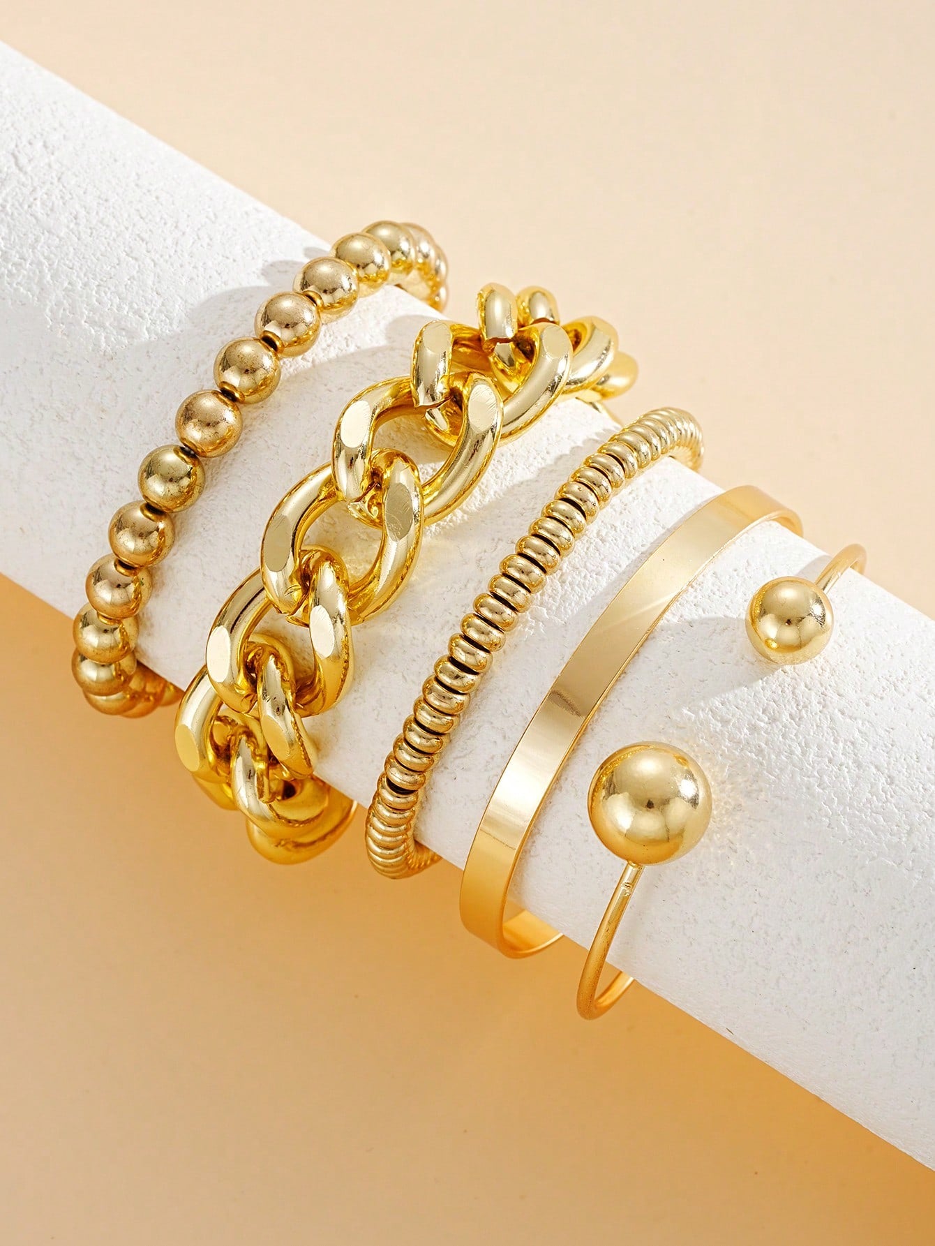 6pcs/5pcs/1pc Vintage Elegant Bohemian Style CCB Beaded Chain Bracelet, Elastic Bracelet Suitable For Women's Daily And Beach Vacation Wear, Stackable, Gift