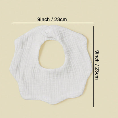 6pcs Baby Bibs With Cute Pink Series,Pure Cotton Soft Drool Scarf