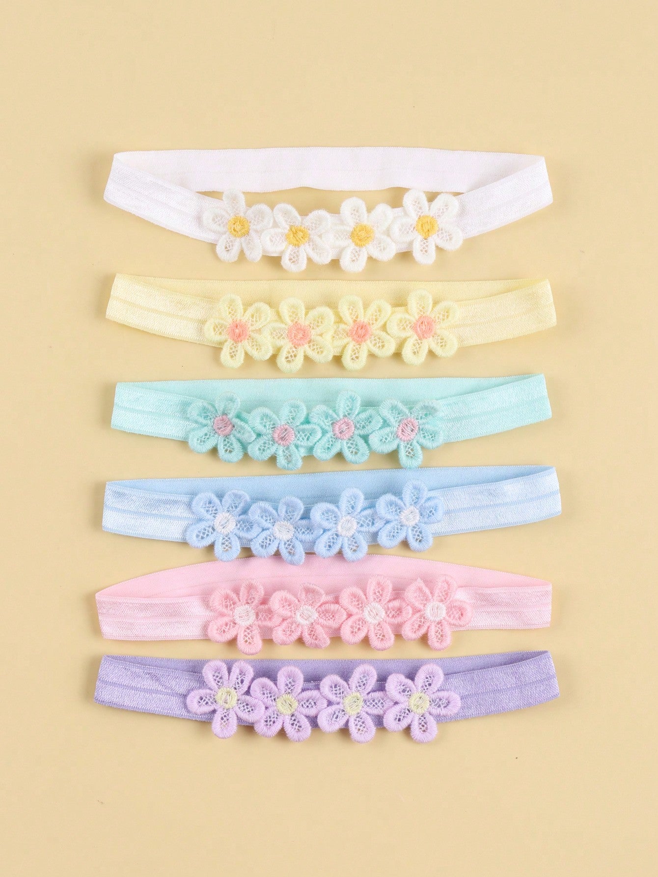 6pcs Children's Colorful Flower Headbands, Breathable And Comfortable For Daily Wear Love Valentine