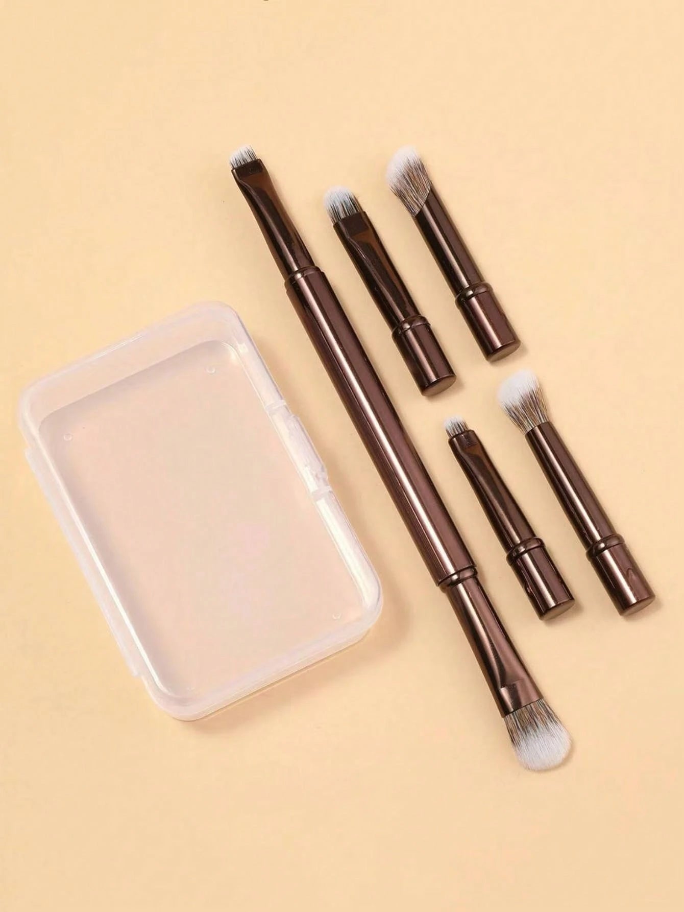6pcs Portable Makeup Brush Set, Detachable Brush Heads, Mini Travel Makeup Brushes, Pocket Brush, Nose Contour Brush, Concealer Brush, Eyeshadow Brush, Multi-Functional Makeup Tool Set, Makeup Brush S