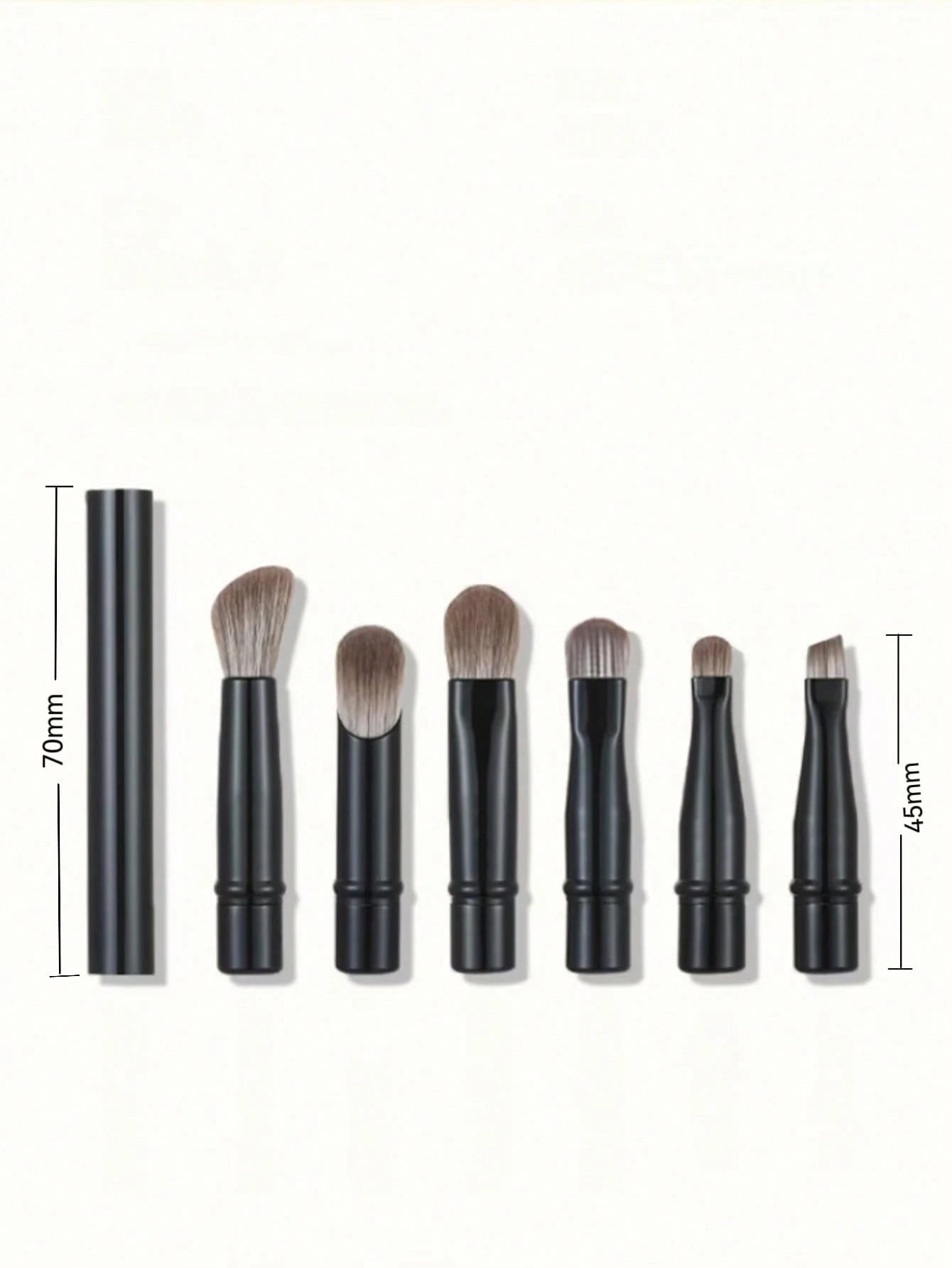 6pcs Portable Makeup Brush Set, Detachable Brush Heads, Mini Travel Makeup Brushes, Pocket Brush, Nose Contour Brush, Concealer Brush, Eyeshadow Brush, Multi-Functional Makeup Tool Set, Makeup Brush S