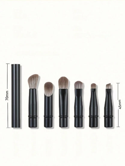 6pcs Portable Makeup Brush Set, Detachable Brush Heads, Mini Travel Makeup Brushes, Pocket Brush, Nose Contour Brush, Concealer Brush, Eyeshadow Brush, Multi-Functional Makeup Tool Set, Makeup Brush S