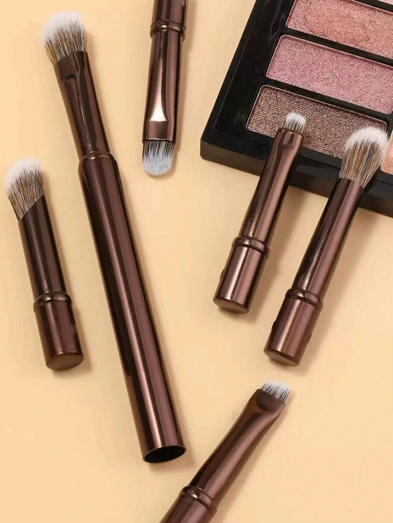6pcs Portable Makeup Brush Set, Detachable Brush Heads, Mini Travel Makeup Brushes, Pocket Brush, Nose Contour Brush, Concealer Brush, Eyeshadow Brush, Multi-Functional Makeup Tool Set, Makeup Brush S