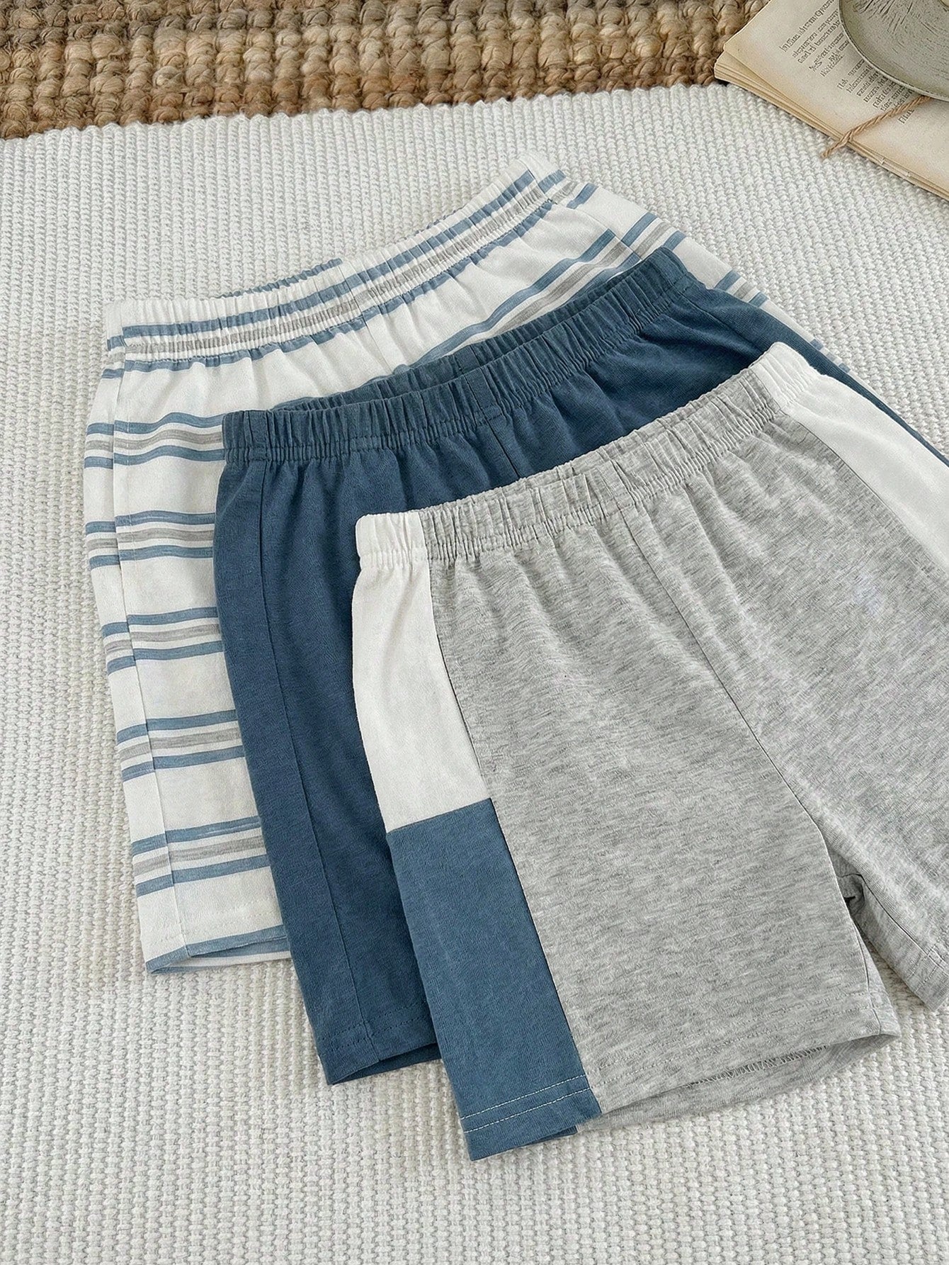 6pcs/Set Baby Boy Summer Casual Striped Patchwork T-Shirt, Shorts Multi-Piece Outfit, 3 Sets T-Shirt Suit, Baby Boy Basic Multi-Piece Set