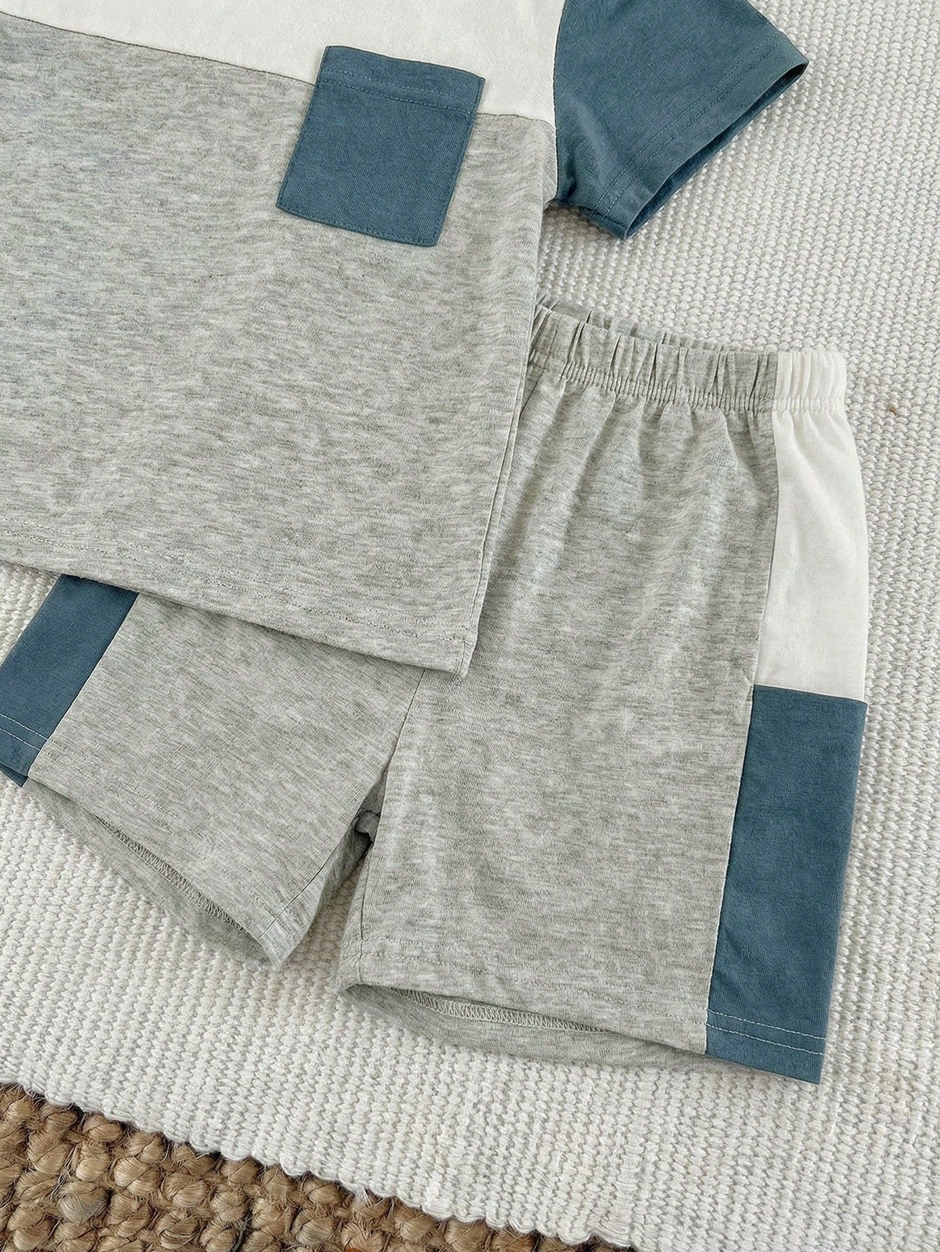 6pcs/Set Baby Boy Summer Casual Striped Patchwork T-Shirt, Shorts Multi-Piece Outfit, 3 Sets T-Shirt Suit, Baby Boy Basic Multi-Piece Set
