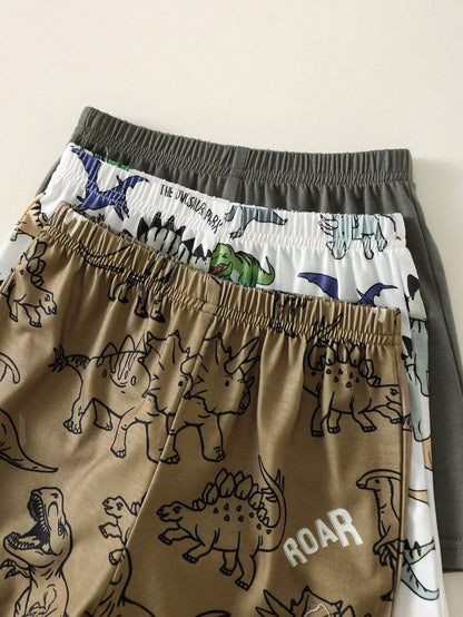 6pcs/Set Unisex Baby Casual Cute Cartoon Print Knit Vest & Shorts Set, Summer Outfit