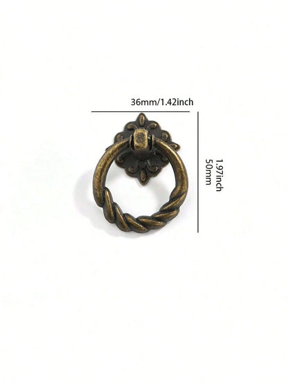 6pcs Vintage Bronze Drawer Pulls- 4Cm Antique Cabinet Knobs With Installation Hardware, Decorative Furniture Handles