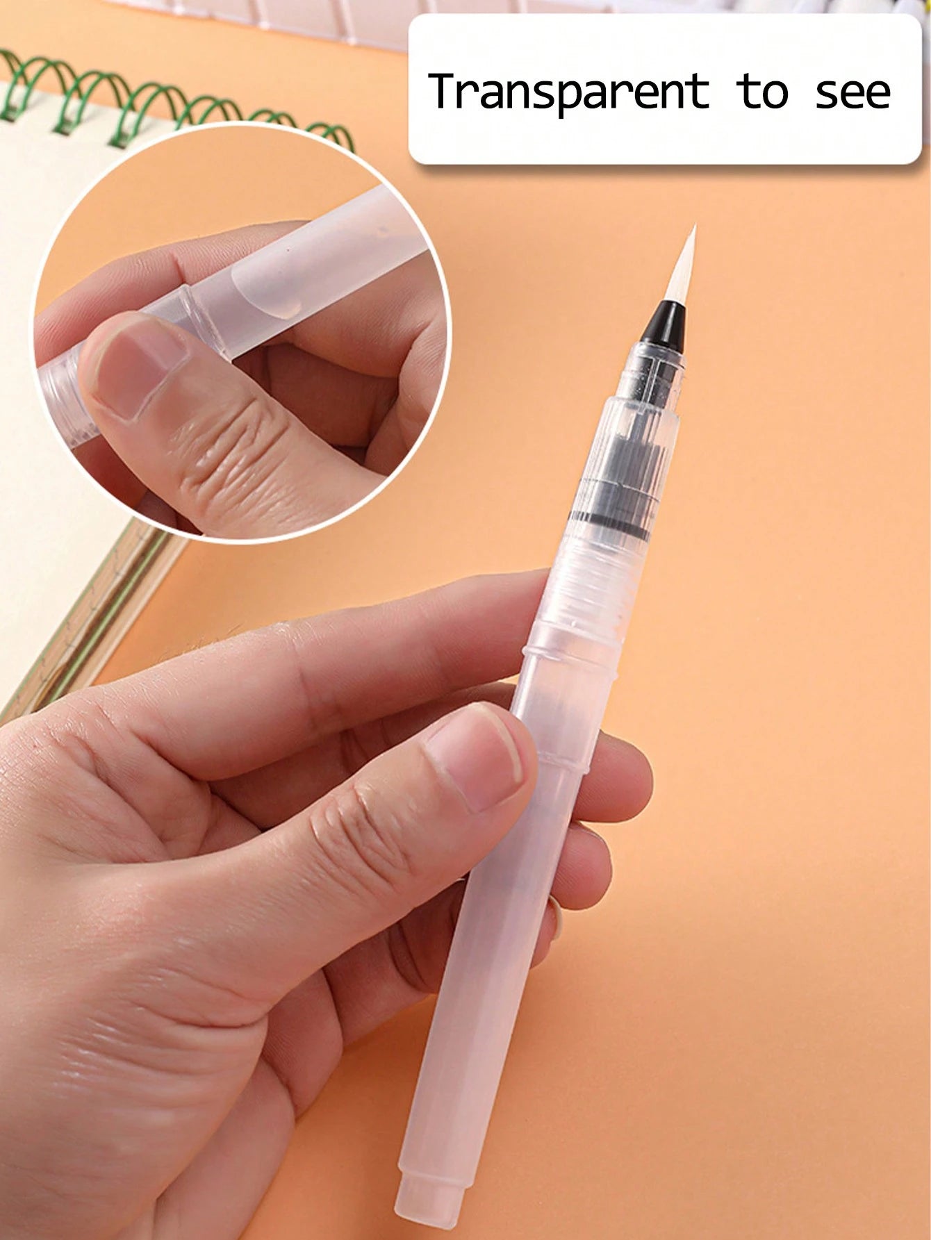 6pcs Water-Storing Watercolor Paint Brushes, White Nylon Hair Painting Brushes, Art Painting Tool Set. Back To School/Graduation Season Gift, Halloween, Christmas Eve And New Year Gift