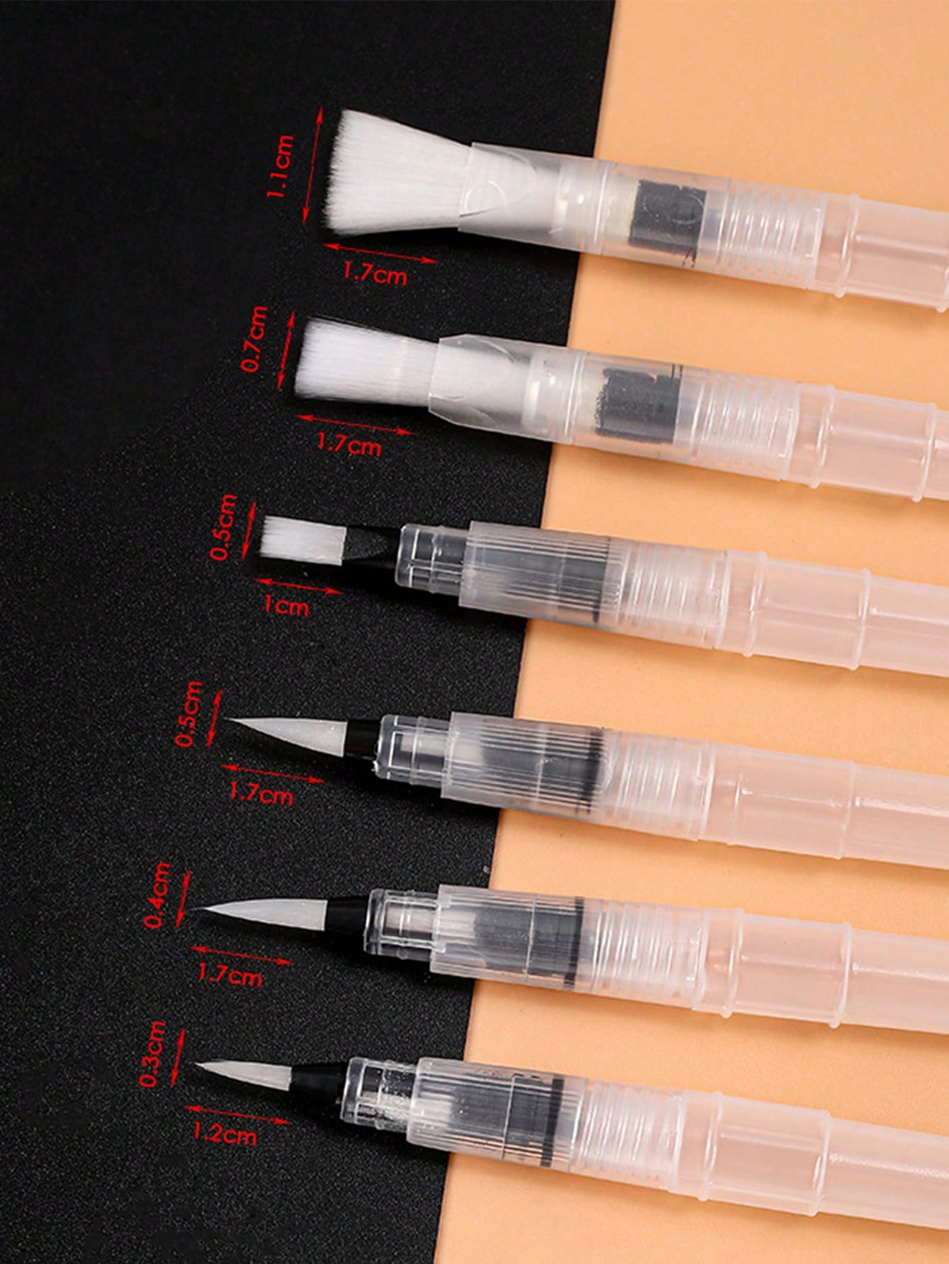 6pcs Water-Storing Watercolor Paint Brushes, White Nylon Hair Painting Brushes, Art Painting Tool Set. Back To School/Graduation Season Gift, Halloween, Christmas Eve And New Year Gift