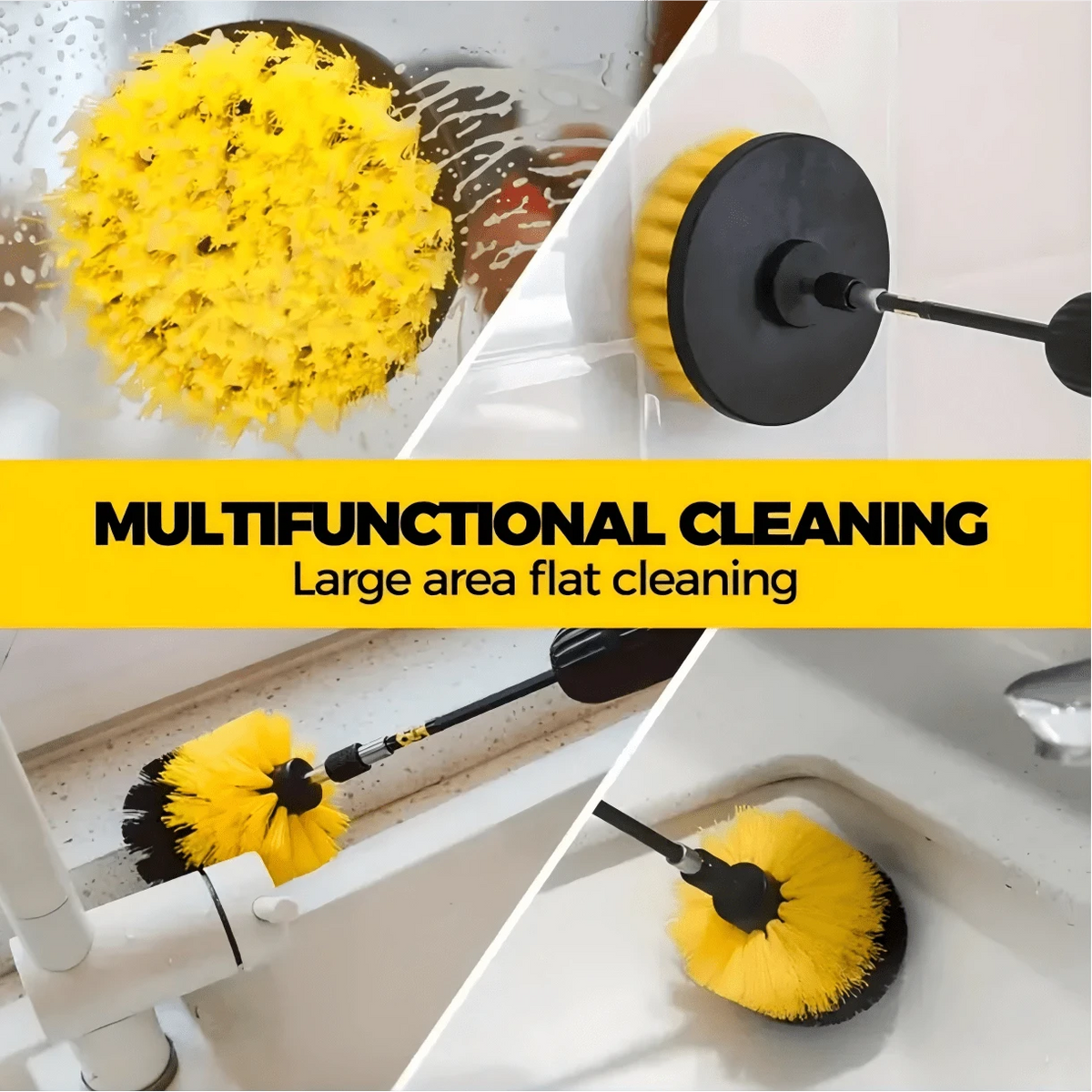 [7 Drill Brush Set] 7pcs Drill Brush Accessories Set- Includes Brushes For Outdoor Cleaning, Bathroom, Toilet, Kitchen And Vehicle- Multi-Purpose Cleaning Brush Series, Efficient Cleaning And Deburr