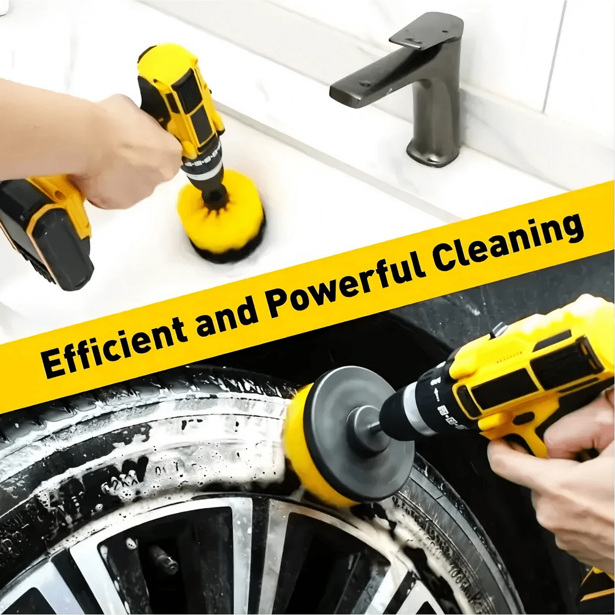 [7 Drill Brush Set] 7pcs Drill Brush Accessories Set- Includes Brushes For Outdoor Cleaning, Bathroom, Toilet, Kitchen And Vehicle- Multi-Purpose Cleaning Brush Series, Efficient Cleaning And Deburr