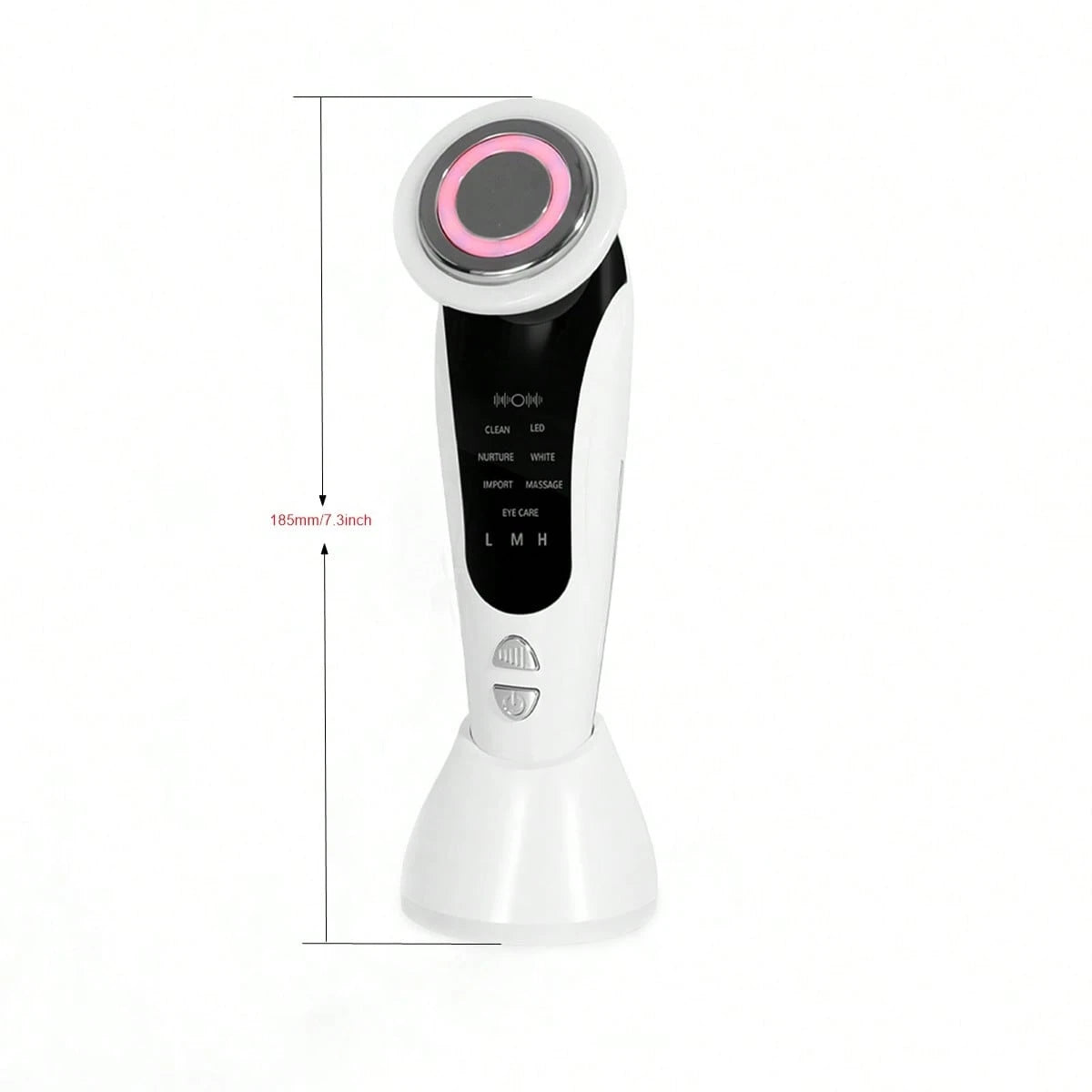 7-In-1 USB-Powered Face And Neck Massager With LCD Modes (Cleaning/Care/Massage), Portable Light Beige Beauty Device, Boosts Collagen And Tightens Pores- A Home And Travel Beauty Tool, An Ideal Gift