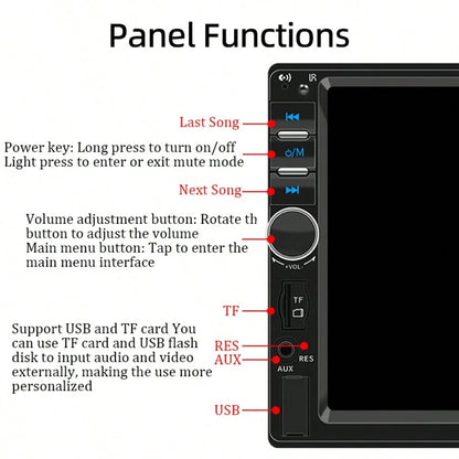 7 Inch 1 Din Car Radio MP5 Multimedia Player Touch Screen FM Aux Input USB Mirror Link Universal Autoradio