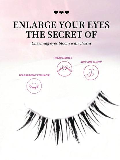 7 Pairs Cartoon Style Natural Wet Effect False Eyelashes, Faux Mink Lashes With Clear Band, Y2K Style 3D Fluffy Long Cat Eye Natural Exaggerated Eyelash Extension Set Makeup Tool