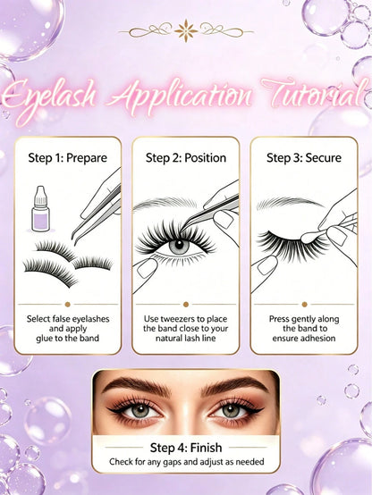 7 Pairs Cartoon Style Natural Wet Effect False Eyelashes, Faux Mink Lashes With Clear Band, Y2K Style 3D Fluffy Long Cat Eye Natural Exaggerated Eyelash Extension Set Makeup Tool