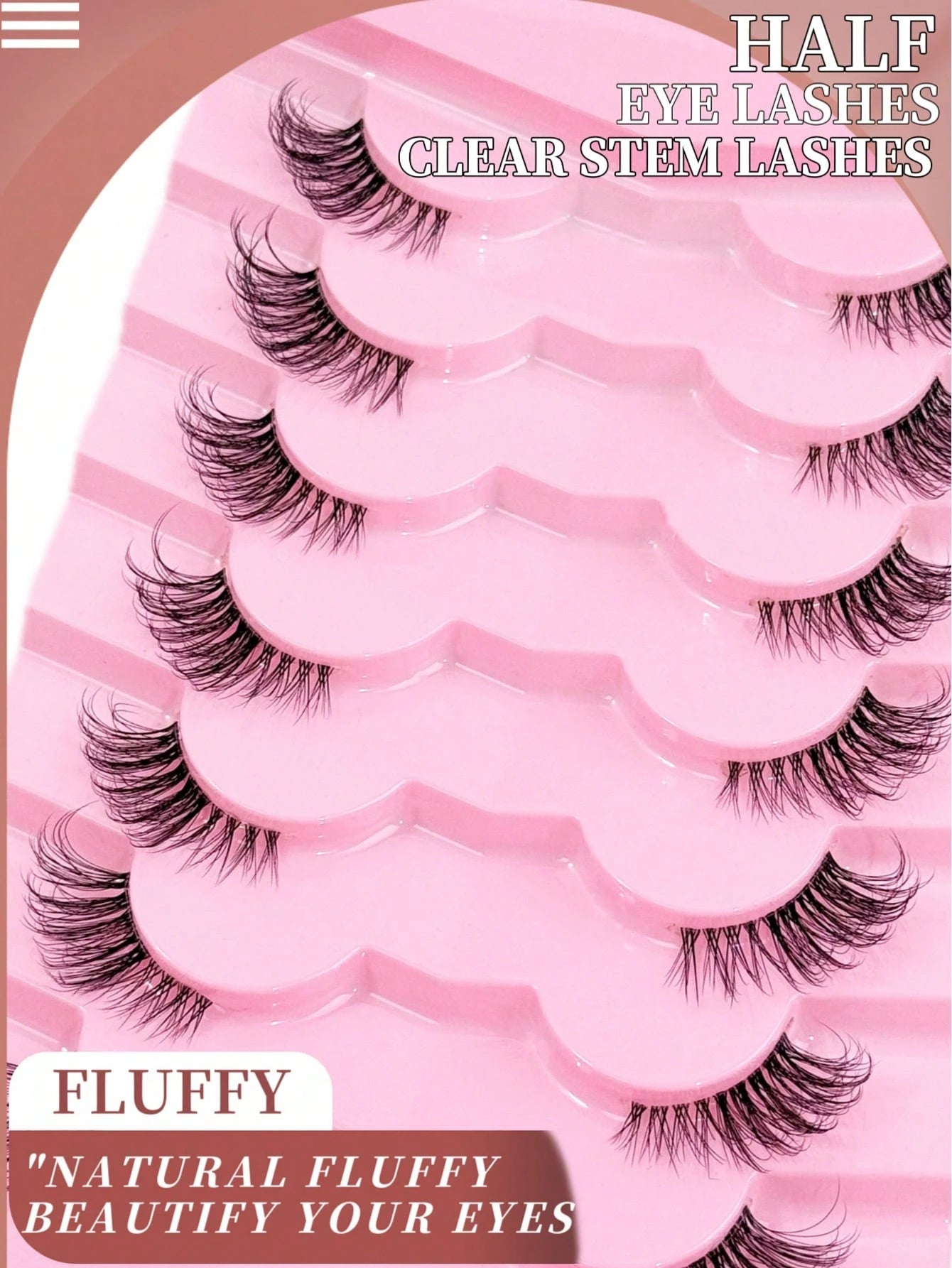7 Pairs Half Lashes With Clear Band Cat Eye Tail Elongated Eyelashes Natural Look Wispy Faux Mink Lashes Fluffy Soft False Eyelashes Natural Makeup,Suitable For Everyday Wear, Party Wear, Valentine's