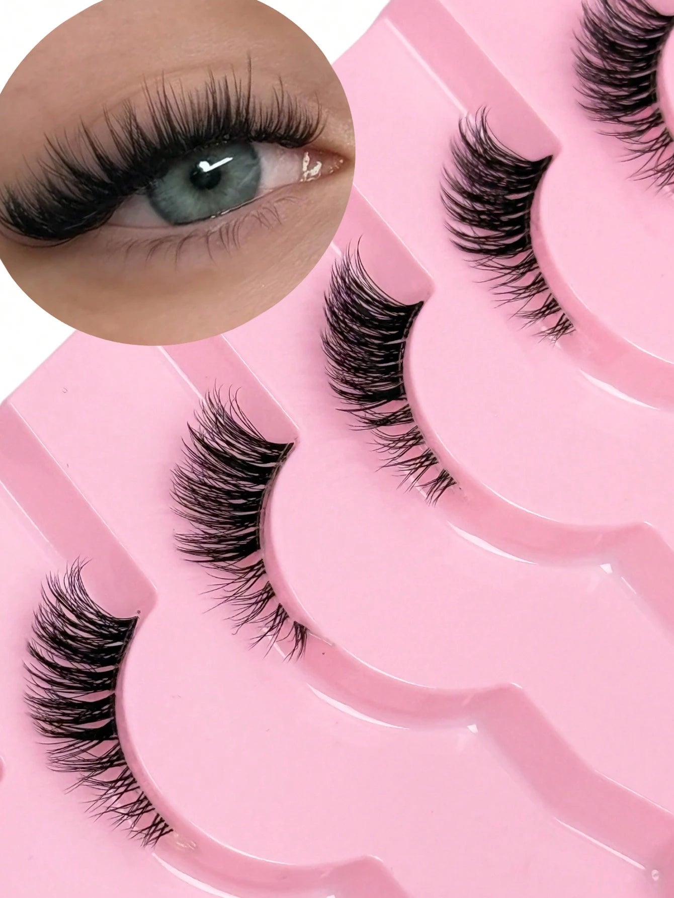 7 Pairs Half Lashes With Clear Band Cat Eye Tail Elongated Eyelashes Natural Look Wispy Faux Mink Lashes Fluffy Soft False Eyelashes Natural Makeup,Suitable For Everyday Wear, Party Wear, Valentine's