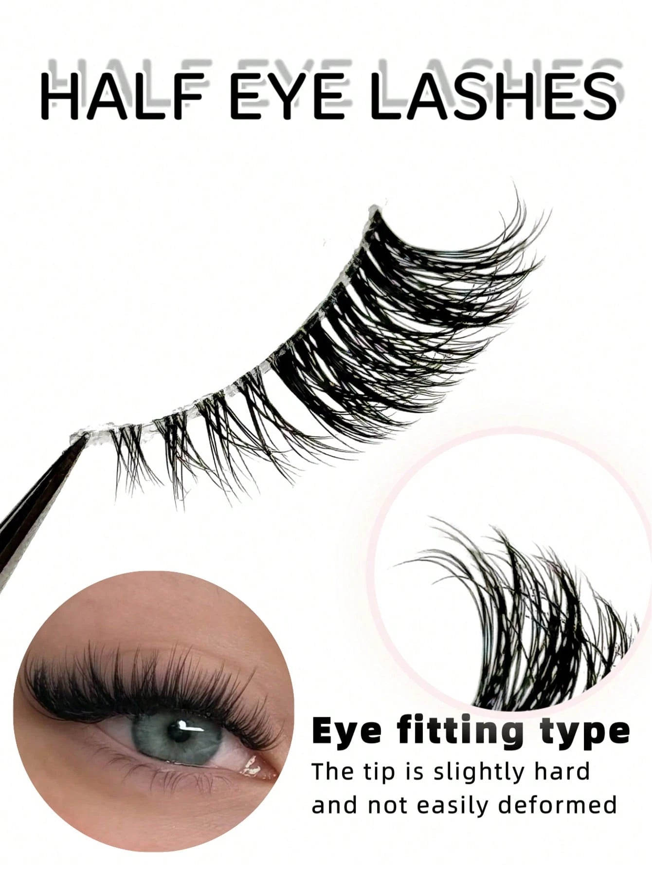 7 Pairs Half Lashes With Clear Band Cat Eye Tail Elongated Eyelashes Natural Look Wispy Faux Mink Lashes Fluffy Soft False Eyelashes Natural Makeup,Suitable For Everyday Wear, Party Wear, Valentine's