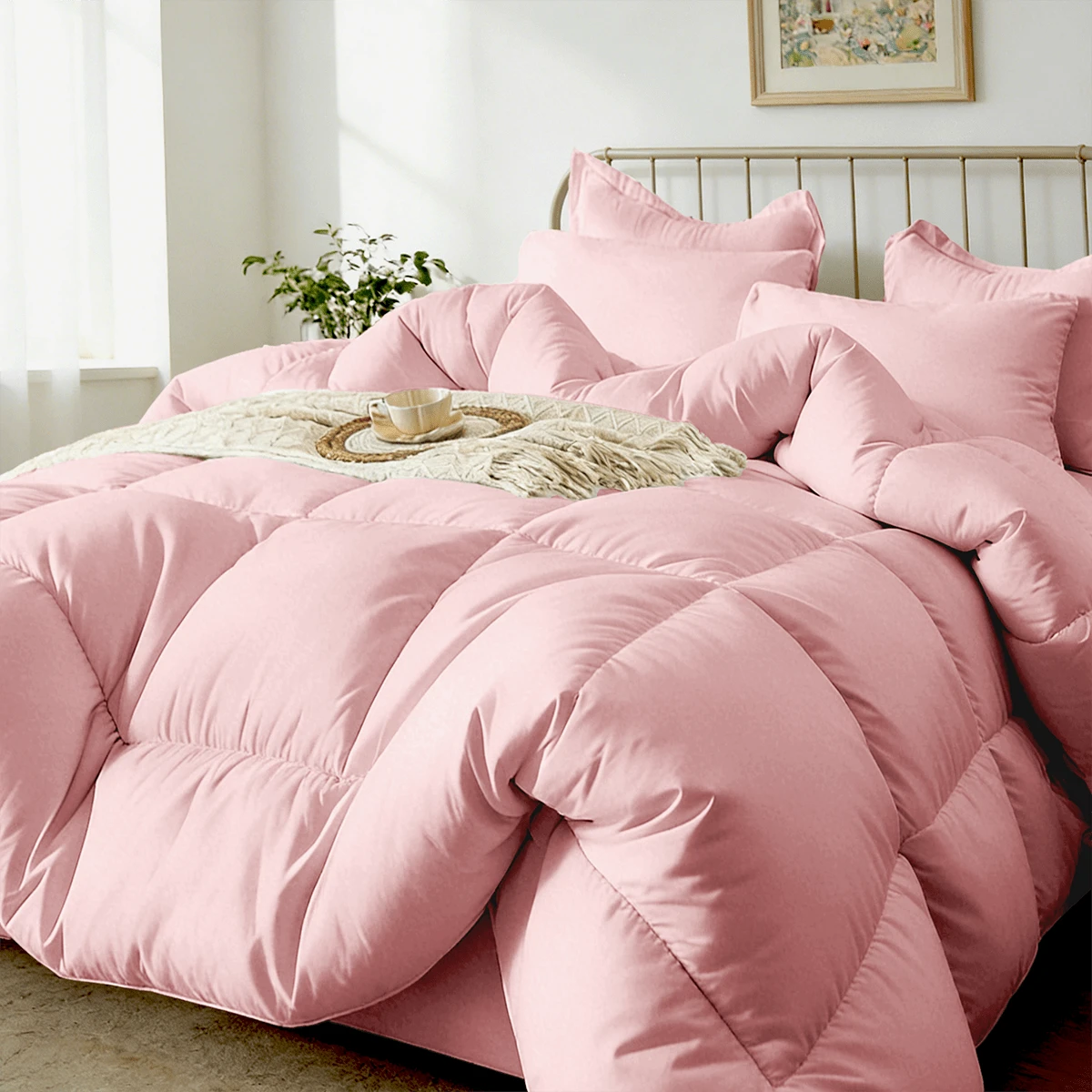 7-Pcs Or 5-Pcs Soft And Breathable Checkered Comforter Sets Queen, As A Family Gift. Includes Fitted Sheet, Flat Sheet, Pillowcase And Comforter, Bed In A Bag, A Luxurious Bedding Set, Machine Washabl