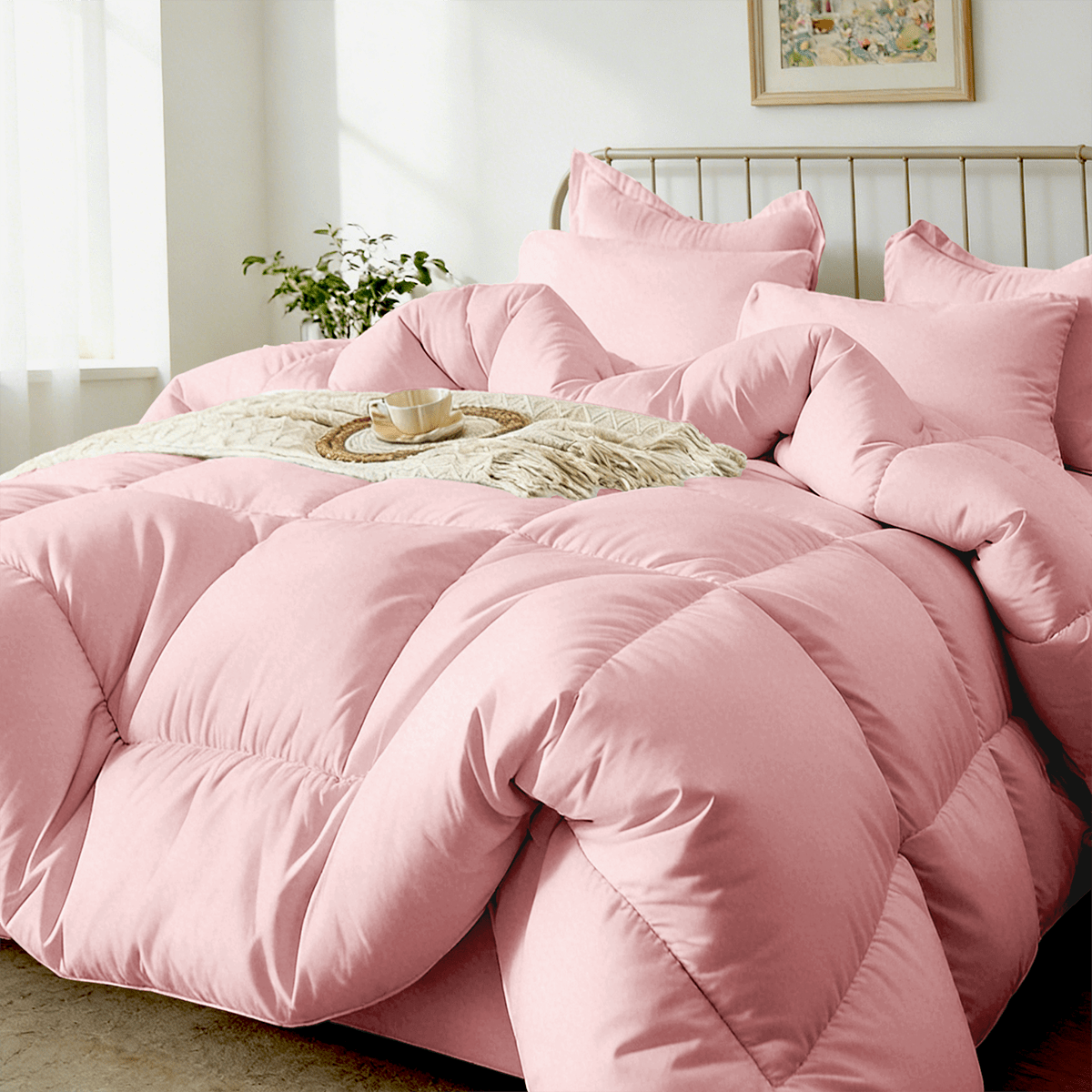 7-Pcs Or 5-Pcs Soft And Breathable Checkered Comforter Sets Queen, As A Family Gift. Includes Fitted Sheet, Flat Sheet, Pillowcase And Comforter, Bed In A Bag, A Luxurious Bedding Set, Machine Washabl