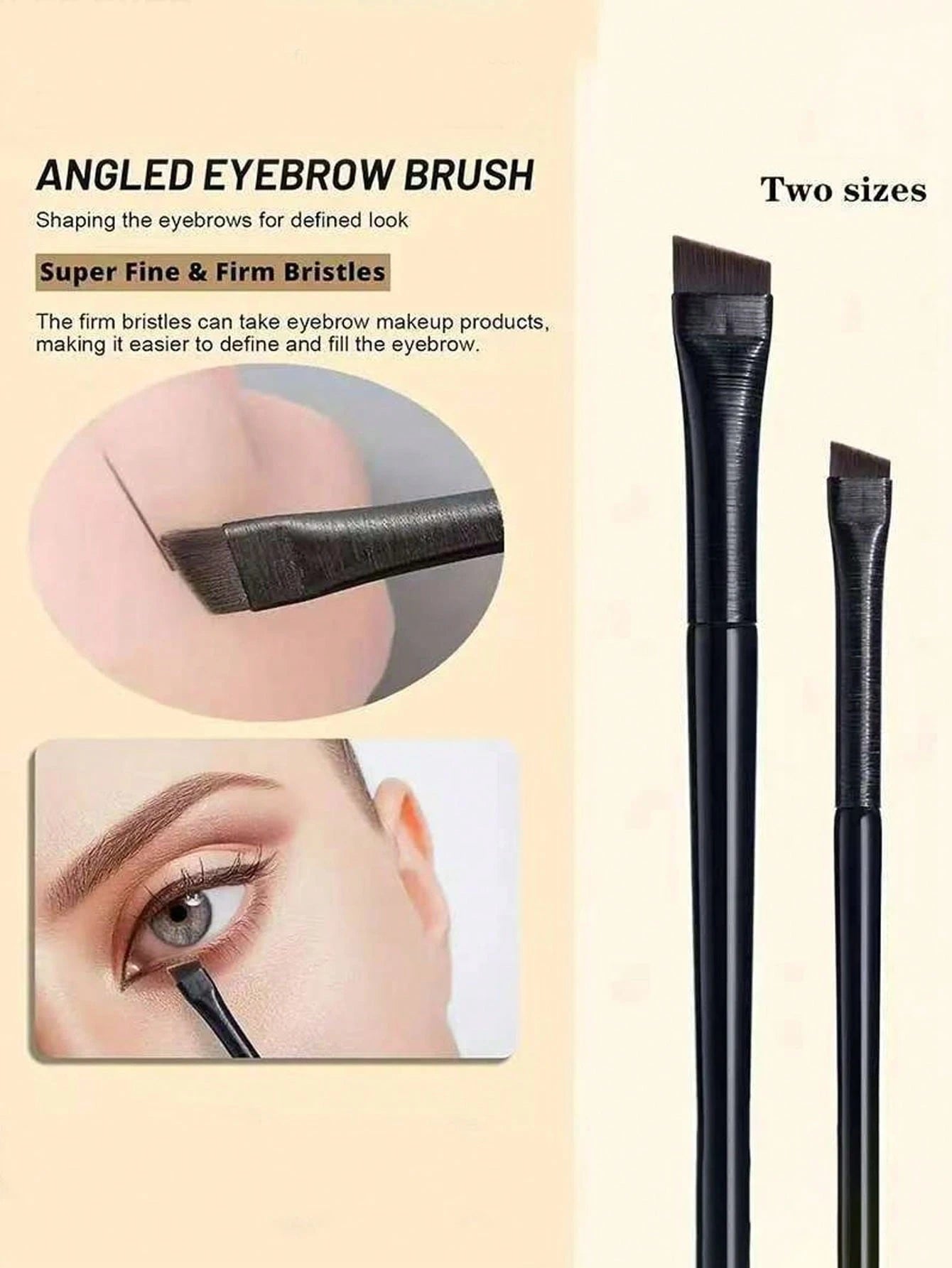 7pcs Precise Eye Makeup Brush Set, Including 1 Crescent Eyeliner Brush, 1 Angled Eyeliner Brush, And 1 Professional Eyebrow Brush. Long Handle Double-Sided Makeup Brushes, Suitable For Sensitive And D