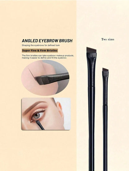 7pcs Precise Eye Makeup Brush Set, Including 1 Crescent Eyeliner Brush, 1 Angled Eyeliner Brush, And 1 Professional Eyebrow Brush. Long Handle Double-Sided Makeup Brushes, Suitable For Sensitive And D