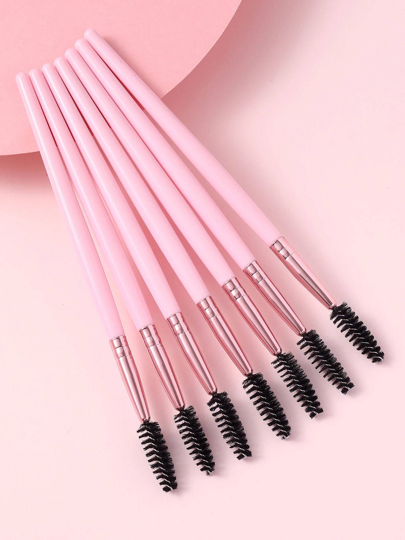 7pcs/Set Pink Eye Stick Mascara Brush, Suitable For Eyebrow And Eyelash Growth, Reusable, Can Be Used As Eyebrow Brush, Eyeshadow Brush, Etc.