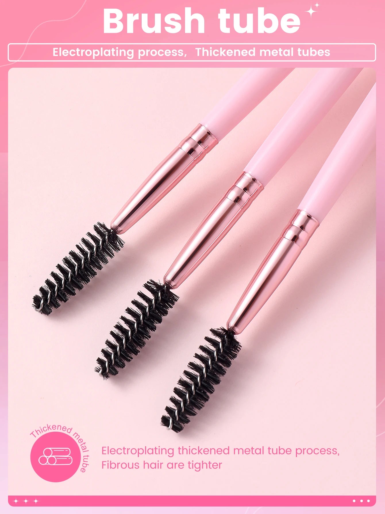 7pcs/Set Pink Eye Stick Mascara Brush, Suitable For Eyebrow And Eyelash Growth, Reusable, Can Be Used As Eyebrow Brush, Eyeshadow Brush, Etc.