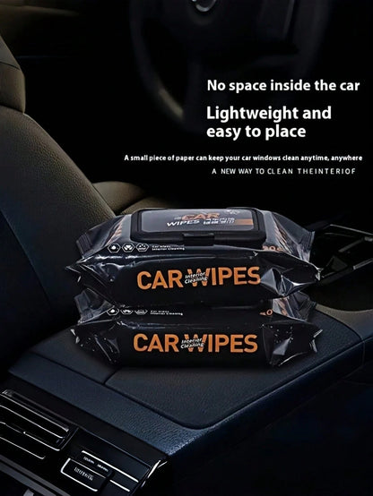80/15pcs Car Interior Cleaning Wet Wipes- For Leather Cleaning & Care, Stain Removal, No Residue, Car Cleaning Wipes