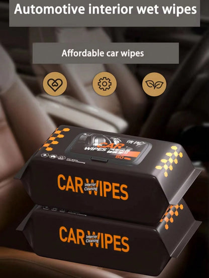 80/15pcs Car Interior Cleaning Wet Wipes- For Leather Cleaning & Care, Stain Removal, No Residue, Car Cleaning Wipes