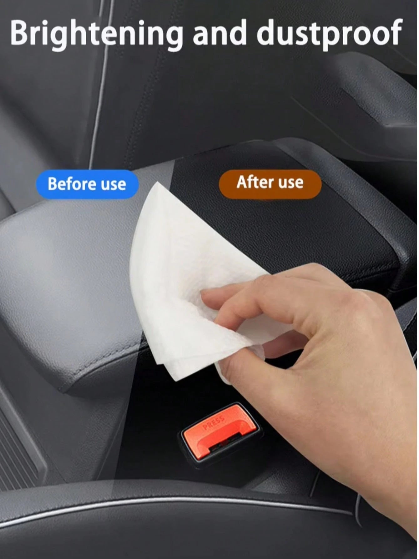 80/15pcs Car Interior Cleaning Wet Wipes- For Leather Cleaning & Care, Stain Removal, No Residue, Car Cleaning Wipes