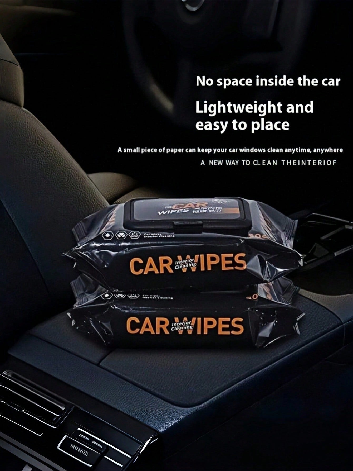 80/15pcs Car Interior Cleaning Wet Wipes- For Leather Cleaning & Care, Stain Removal, No Residue, Car Cleaning Wipes