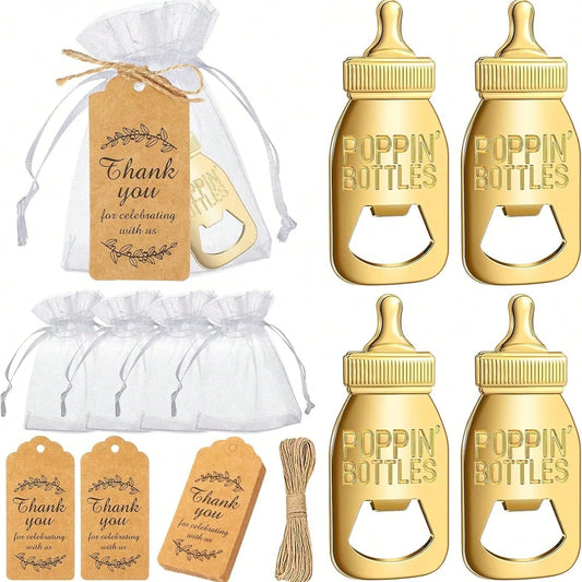 80pcs Baby Shower Party Favor Bottle Openers, Baby Shower Party Guest Favors, Unisex Baby Shower Party Favor Keychains