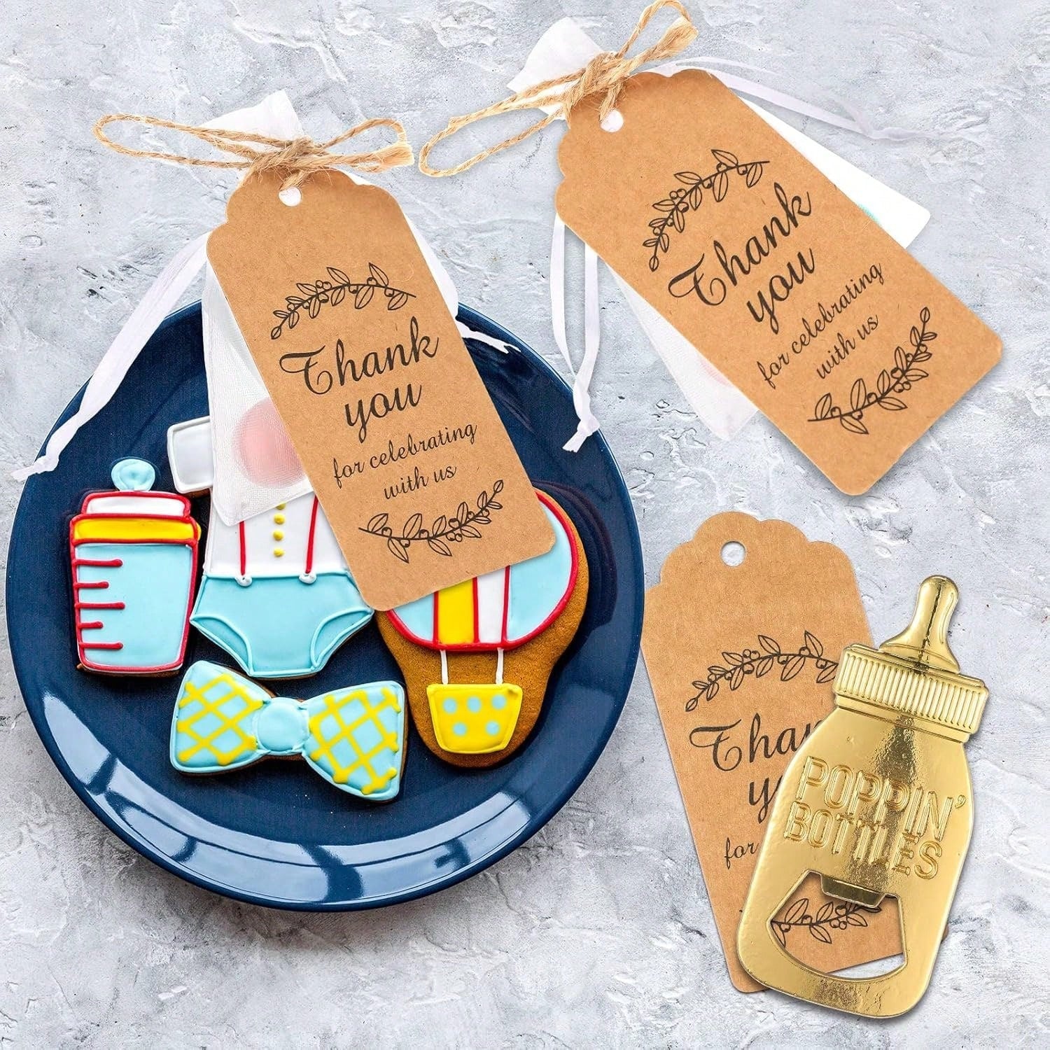 80pcs Baby Shower Party Favor Bottle Openers, Baby Shower Party Guest Favors, Unisex Baby Shower Party Favor Keychains